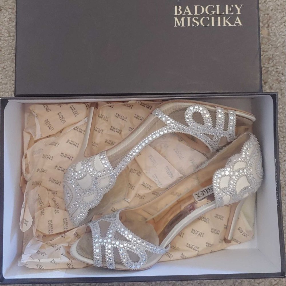 Badgley Mischka crystal pumps